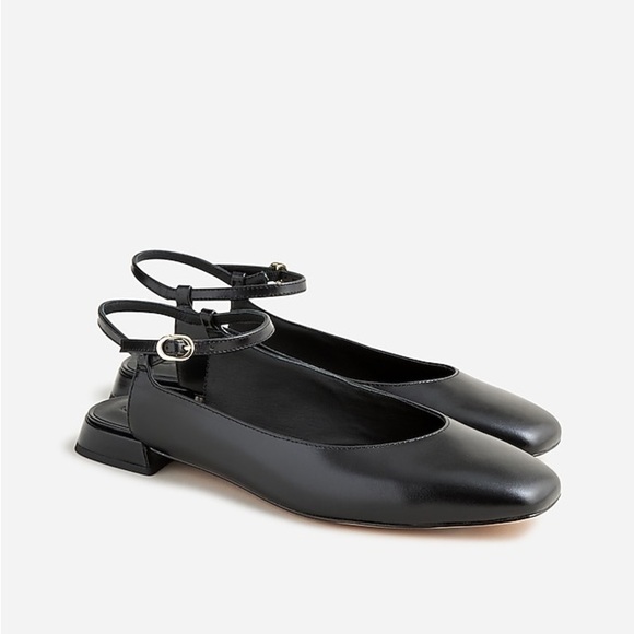 J Crew Ankle-strap flats in leather BX888 - Picture 1 of 3